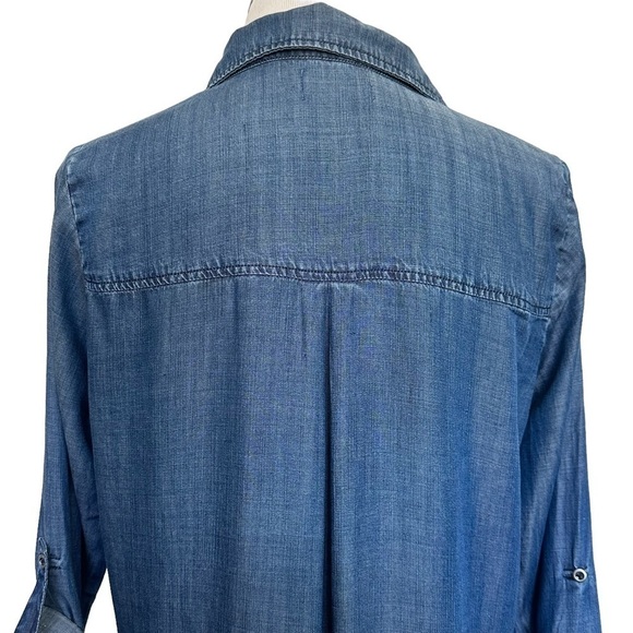 Molly & Isadora Myla Button-Down Chambray Shirt. - Picture 3 of 13